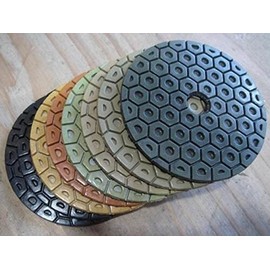 Roxx Tools 7 Inch Diamond Polishing Pads 9 Piece Set WET/DRY Granite Concrete Stone Marble