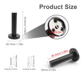 DEANKEJI High Performance Wall Door Stop, 86 mm Door Stop, Stainless Steel, Non-Slip Door Stopper Wedge, for Protects Doors, Walls, Pack of 3