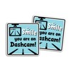 2 x 10cm Smile Dashcam Recording Vinyl Stickers - Funny