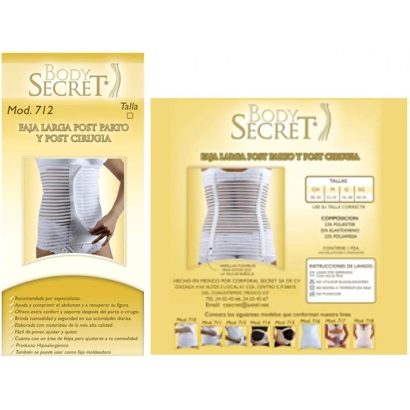 Body Secret Faja Post Parto Cirugia Larga Transpirable