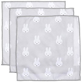 Okato DickBruna Miffy Microfiber Dish Towel, 11.8 x 11.8 inches (30 x 30 cm), Set of 3, Face Only Miffy, Approx. 11.8 x 11.8 inches (30 x 30 cm)