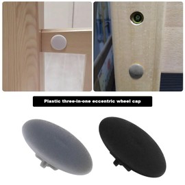 SG Store 3-in-1 cover caps for eccentric wheels, plastic screw caps, self-tapping hinge screws, cover caps, assortment set, black/white/grey, pack of 300