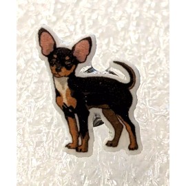 Chihuahua Dog Standing Teeny Tiny Flat Acrylic Stud Earrings Jewelry