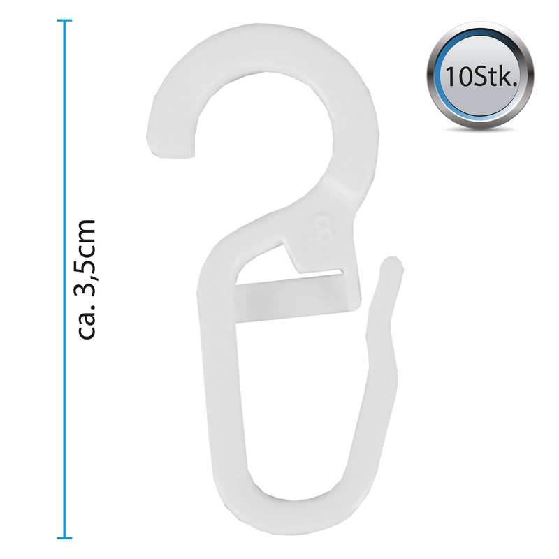 Bestlivings Rings with Folding Hooks (Set of 20), Curtain Rings