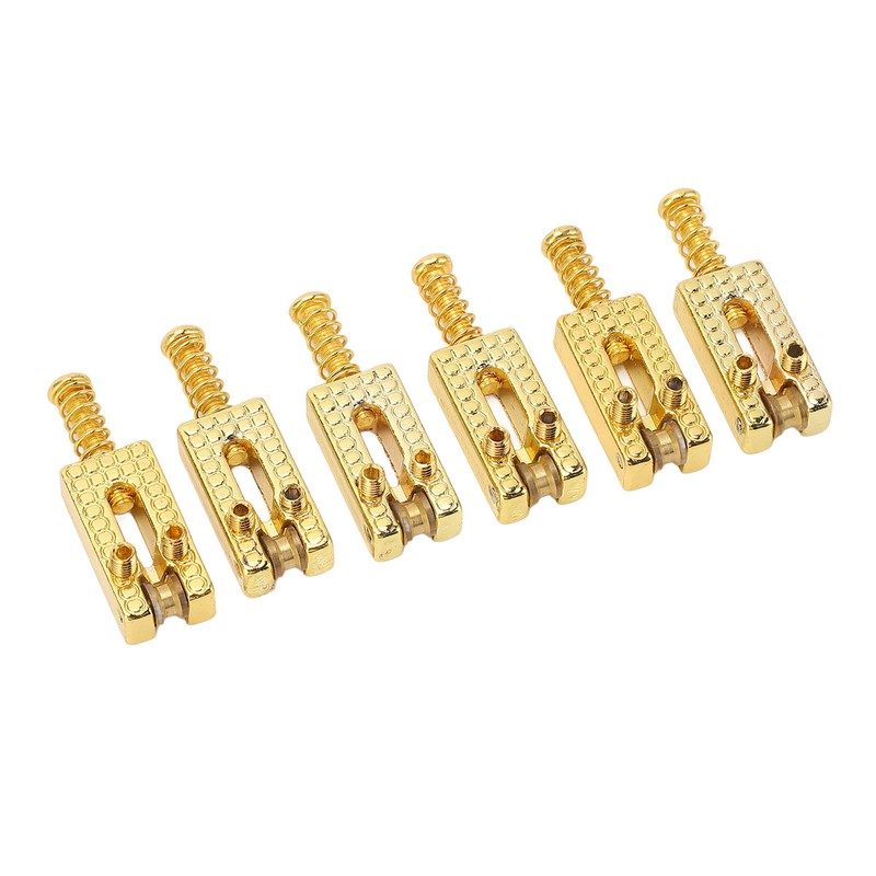 6Pcs Guitar Bridge Roller Saddles Height Adjustable Vintage Style Electric