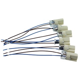 SQXBK 6PCS G9 Base Socket Ceramic Lampholder G9 Connector LED Burning Test Lamp Holder White G9 Ceramic Lamp Head 150MM Suitable for Halogen Lamp Ceiling Lamp Spotlight and G9 High Voltage Lamp