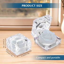 OOCOME Preserved Red Real Rose Gift Box, Forever Flowers Rose Ring Boxes, Anniversary, Valentines Day, Mothers Day, Christmas, Birthday Gifts, Gifts for Family, Wife, Girlfriend, Mom (White)