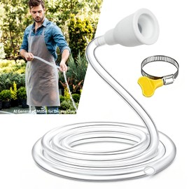 20 FT Faucet Hose Adapter for Sink, Transparent PVC Extra Long Hose and Faucet Connector with Hose Clamp for Bucket, Garden, Sink, Pet Bathing