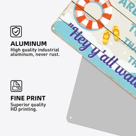 JIMOWANG Pool Vintage Metal Signs for Cafes Bars Pubs Shop Wall Decorative Funny Retro Signs 8 x 12 Inch