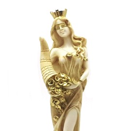 Goddess of Wealth Tyche Lady Luck Fortuna Statue Alabaster Sculpture 8.46΄΄