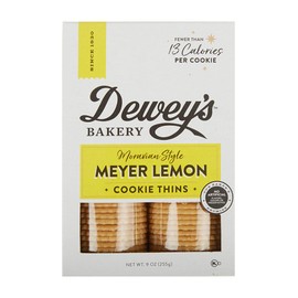Dewey’s Bakery Meyer Lemon Cookie Thins | Baked in Small Batches | Real, Simple Ingredients | Time-Honored Southern Bakery Recipe | 9 oz