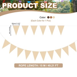 PATIKIL 49ft Pennant Banner Flags, Felt Fabric Pennant Flags String Triangle Flag Banner Bunting Garland for Carnival Wedding Birthday Party Decorations, Brown/Orange