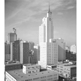 ACEO Art Card Photo of Downtown Dallas,Texas in 1951 with the Mercantile Bank