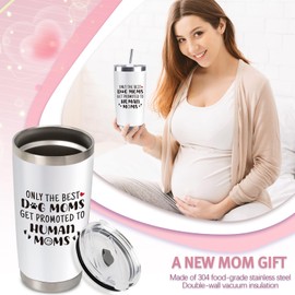 CUPLOOV New Mom Gifts for Pregnant Women, 20 Oz Stainless Steel Tumbler Set Funny Dog Mom Pregnancy Gift for Expecting Mom, Mother to be Gift for First Time Moms Wife Friend Sister Mother Day Presents