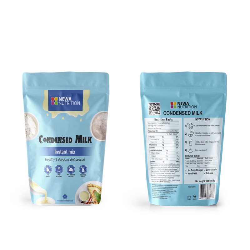Sugar Free Gluten Free Non GMO Condensed Milk Mix. Weight: