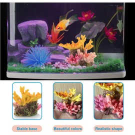 GSHUR Colorful Coral Reef for Aquarium, 3.15" Artificial Resin Fish Tank Decor, Aquarium Environments Decor Accessories for Various Fish Tanks, Nautical Themed Parties