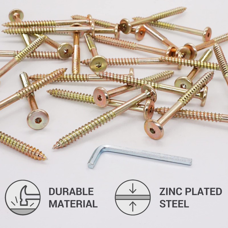 SKIR'CO (Pack of 10) Yellow Zinc Plated Wood Joining Screws