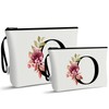 Vavabox 2 Pcs Initial Makeup Bag Set,Birthday Gifts for Women,Ideal