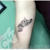 고양이 문신스티커 지워지는타투 헤나 캣스티커 일상 스탬프 나비 임시 Cat