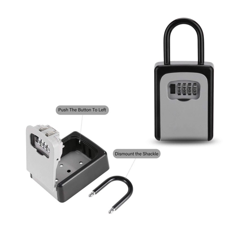 FixtureDisplays Key Combination Lock box Lock Box with Code Key
