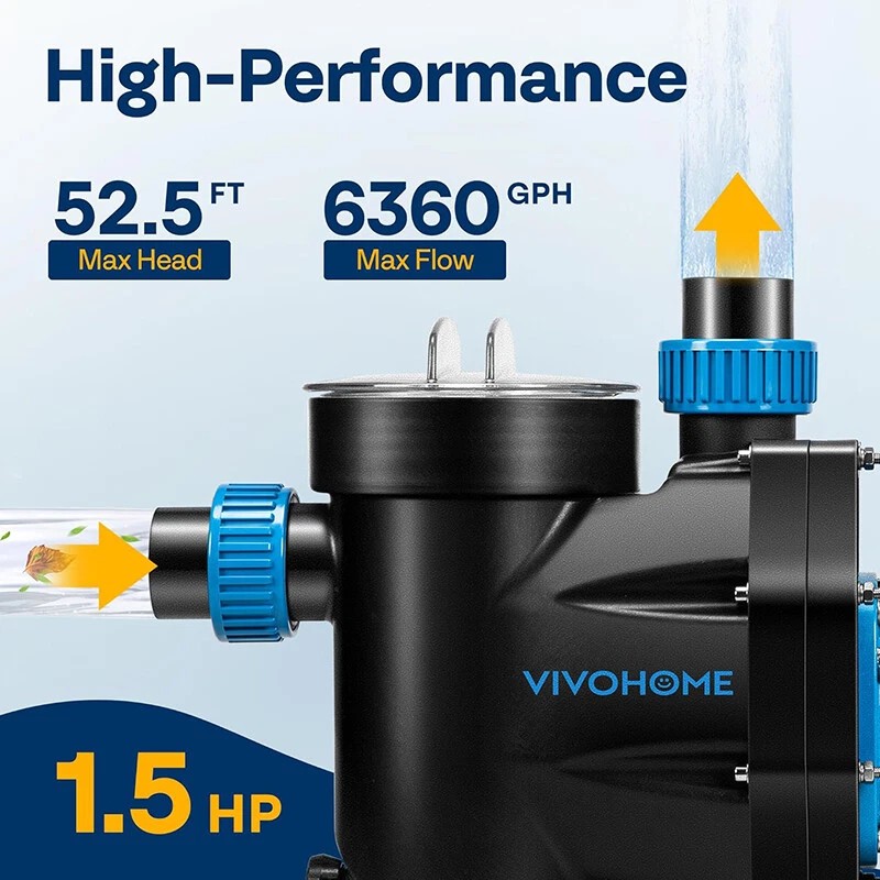 Unbranded 1.5HP 6360GPH Self Primming Swimming Pool Pump In/Above ground