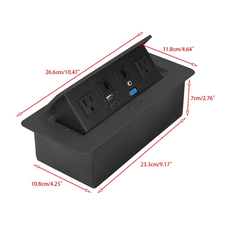 Table Pop up Power Strip Box Desktop Pop Up Outlet