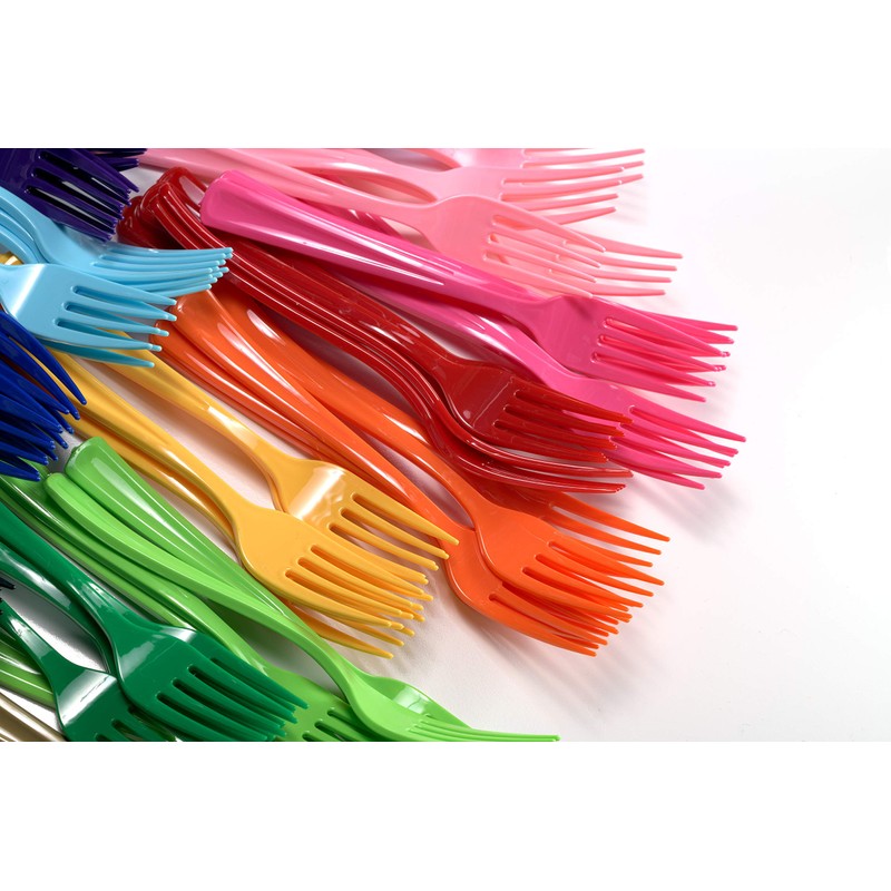 Exquisite Solid Color Premium Plastic Cutlery, Heavy Duty Plastic Disposable