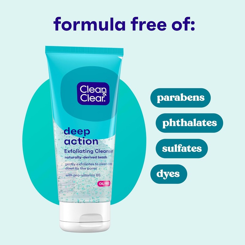 Clean & Clear Deep Action Exfoliating Facial Scrub, 7 Oz.