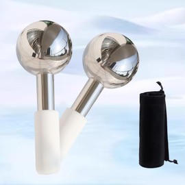 Unbreakable Stainless Steel Ice Globes for Face & Eyes, Cryo Cooling Rollers for Beauty Care, Reduce Puffiness, Wrinkles, Dark Circles, and Headaches