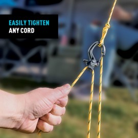 Nite Ize CamJam SlideLock Cord Tightener & 10 ft Paracord - Features Pull-to-Tighten Lock & Quick-Release Lever - 100 lb Working Load Limit - Fits Cord Sizes 2?5mm - Small