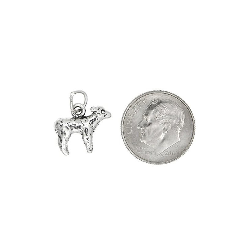Sterling Silver Oxidized 3D Lamb Sheep Charm