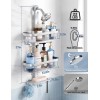 LAMU 3-Tier Hanging Shower Caddy Rustproof Organizer Over Showerhead Hooks