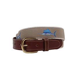 Country Club Prep Billfish Slam Leather Tab Belt