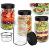 SURETIVIAN 4 Pack Glass Salad Mason Jars with Lids for