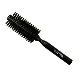 Cortex Professional Boar Bristle Brushes For Women and Men - Round Hair Brush, Wooden Handle For All Hair Types, small bristle hair brush, round hair brushes for women blow drying (Black 3'')