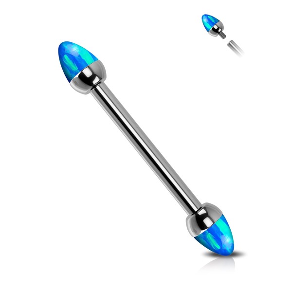 Jewseen G23 Titanium Nipple Ring Internal Thread Nipple Bars 14G