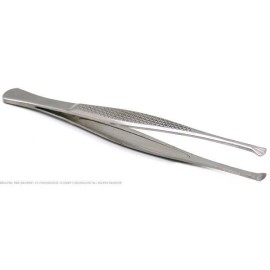 FindingKing Stainless Steel Slanted Tip Eyebrow Plucking Hair Removal Tweezers 3 1/2"