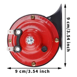 POPSTORE 2Pcs 300DB Super Loud Car Horns 12V Waterproof Air Horns Replacement Kit Car Air Electric Snail Double Horn Universal for Most Cars Motorcycles Trucks Trains Bikes Boats (Red)