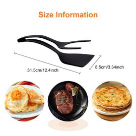2 in 1 Grip and Flip Spatula - ShiningUU Egg Flippers Tool for Kitchen Cooking | Tongs Grip and Flip Fried Egg Turners Cooking Tool | Ideal for Pancake, Fish, French Toast, Omelet, Steak, Frying, Turn