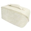 Makeup Cosmetic Bag Large Capacity Embossed Pattern Multifunctional Divider PU