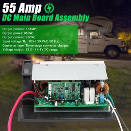 55 Amp WF-8955-MBA RV Power Converter Main Board Assembly for Parallax 7155 7145 WF-8955-AD-MBA WF-8900 WF-8935 Series Power Center - 13.6V Lead-Acid Battery Three Stages Smart Charge 105-130 V/60 Hz