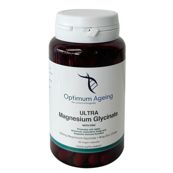 Optimum Ageing Magnesium Glycinate 500mg with Zinc Citrate 8mg –