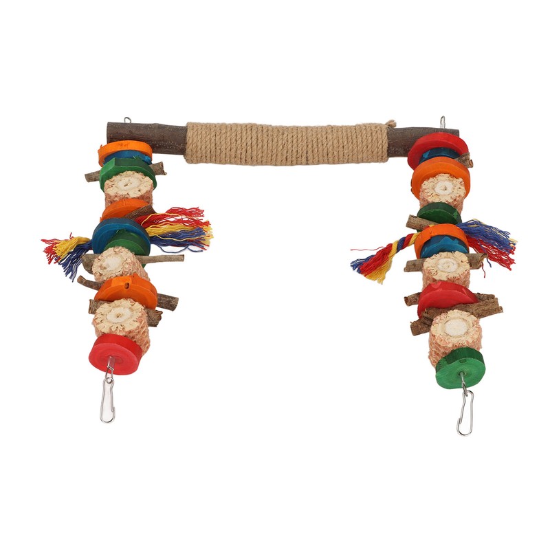 Bird Swing Toy Colorful Beak Grinding Parrot Chewing Perch Toy