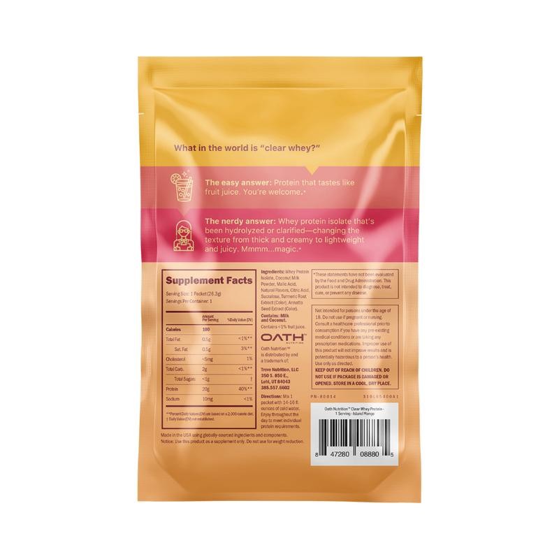 Clear Whey Protein Powder - Singles Serving Samples:_Frosty Lemonade CW