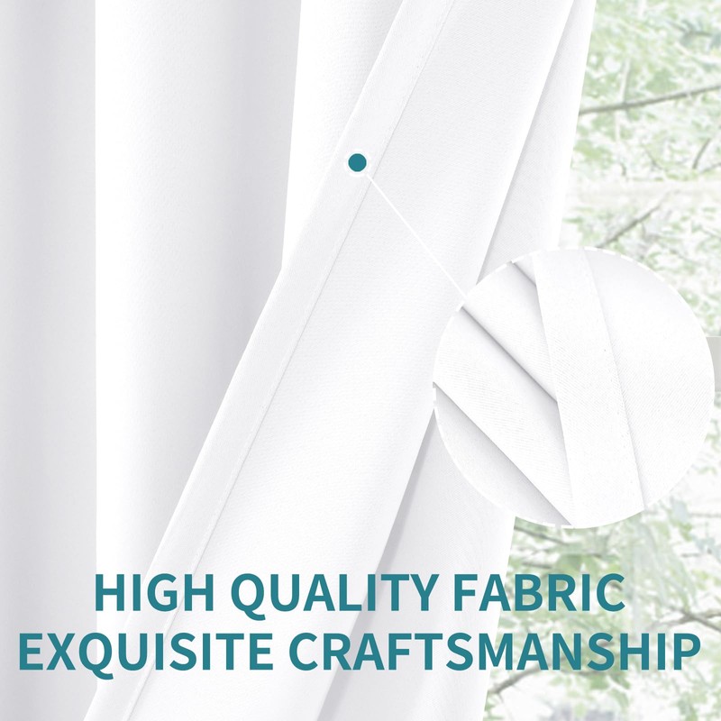 BGment White Kitchen Curtains 36 Inch Length - Short Window