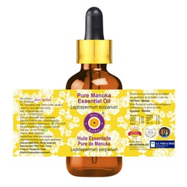 Deve Herbes Pure Manuka Essential Oil (Leptospermum scoparium) Steam Distilled with Glass Dropper 50ml (1.69 oz)