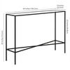 Henn&Hart 42" Wide Rectangular Console Table with Glass Top in