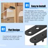 Glarks 20 Sets 60mm Flat Straight Corner Brace Black Metal