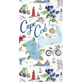 IHR Ideal Home Range Dinner Napkins Rosanne Beck State Collection Disposable 3-Ply Paper Hand Towels, 8.5" x 4.5", Cape Cod, 16-Count