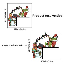 Kisstta Pack of 2 Christmas Decoration Door Frame, Plastic Christmas Stickers, Christmas Door Frame Decoration, Santa Claus, Create a Festive Christmas Atmosphere Full of Christmas Elements
